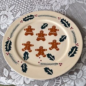 Gingerbread Men & Holly Cookie Platter Christmas 12.75" Cook's Bazaar Gourmet